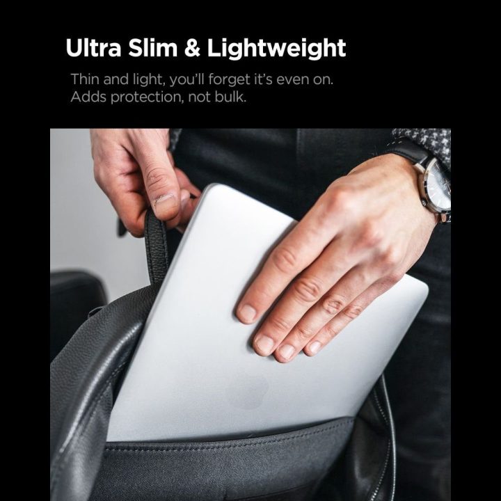 Spigen AirSkin dėklas MacBook Pro 14" 2021–2026, skaidrus matinis
