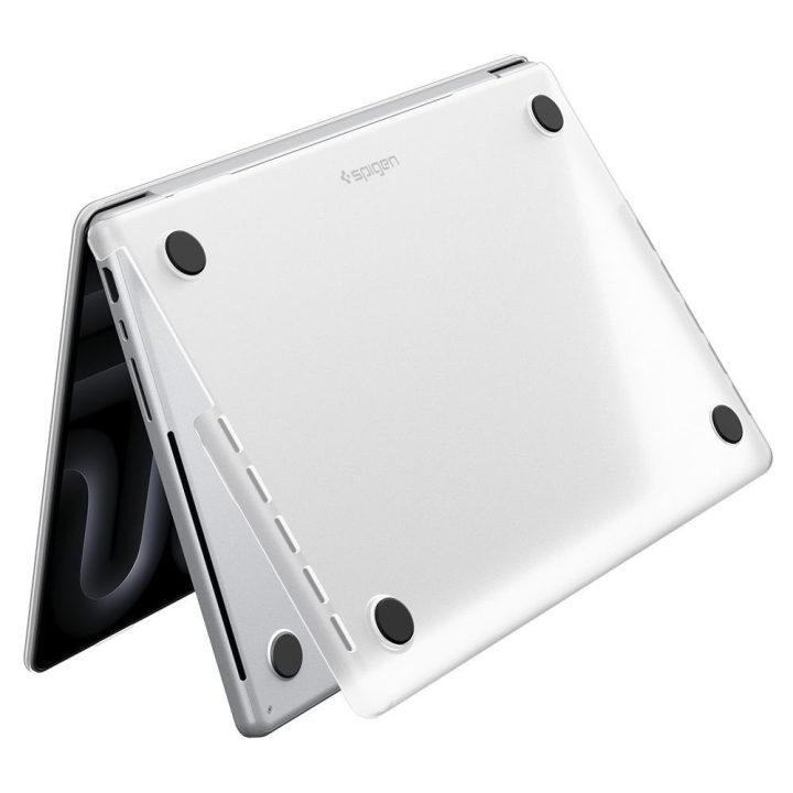Spigen AirSkin dėklas MacBook Pro 14" 2021–2026, skaidrus matinis