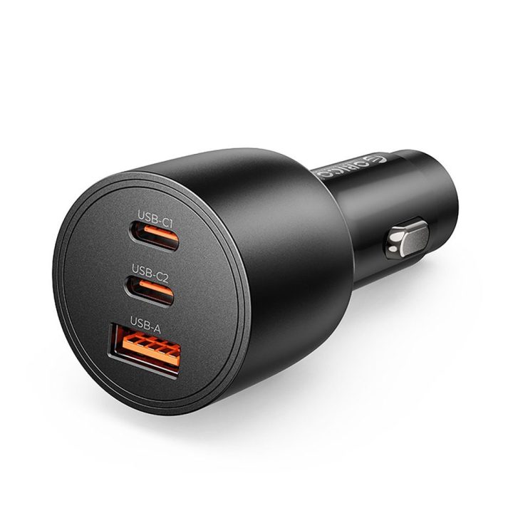 Automobilinis įkroviklis Orico PowerLink 165 W su 2× USB-C ir USB-A, juodas