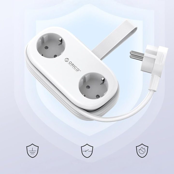 Orico APP 5in1 maitinimo šakotuvas 2 × AC, 2 × USB-A, 1 × USB-C, baltas