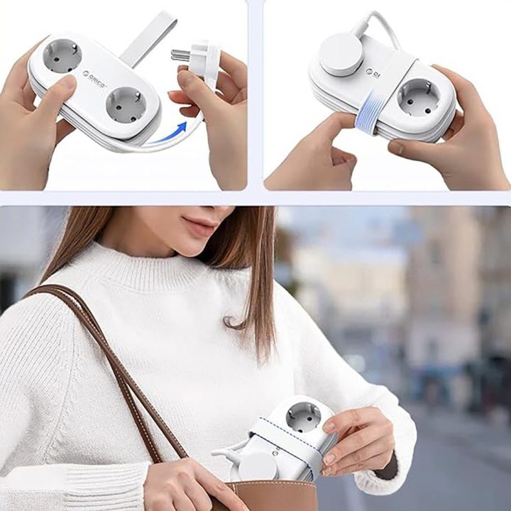 Orico APP 5in1 maitinimo šakotuvas 2 × AC, 2 × USB-A, 1 × USB-C, baltas
