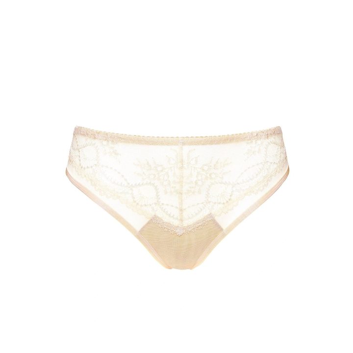 Nėriniuoti stringai Gorteks Sophie, smėlio spalvos