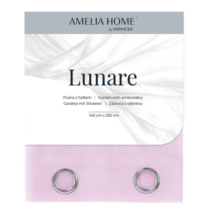 Rožinė užuolaida su kilpomis Lunare AmeliaHome 140 × 270 cm