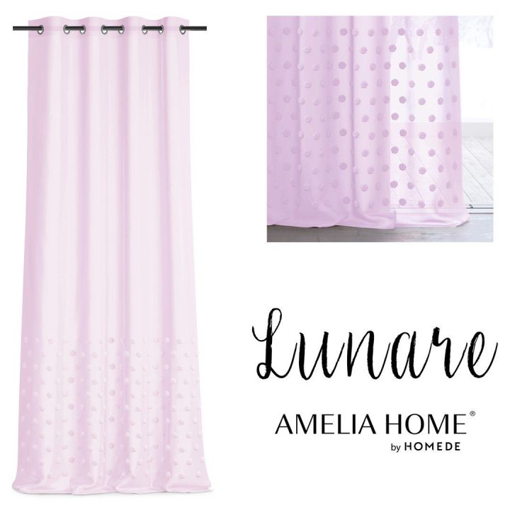 Rožinė užuolaida su kilpomis Lunare AmeliaHome 140 × 270 cm