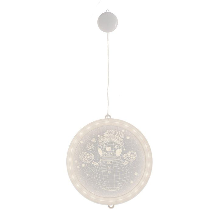 Kalėdinė LED dekoracija Sniego senis DecoKing, apvali, 1 vnt.