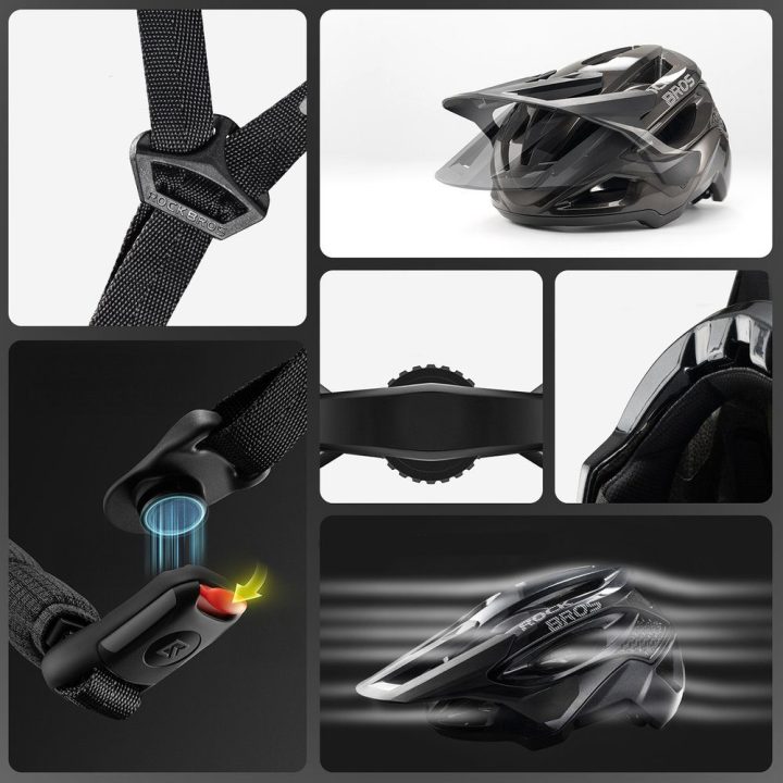 Kalnų dviračio šalmas Rockbros LK-99, 58–62 cm, juodas
