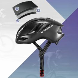 Dviračio šalmas Rockbros TS-42 58–62 cm, titano spalvos