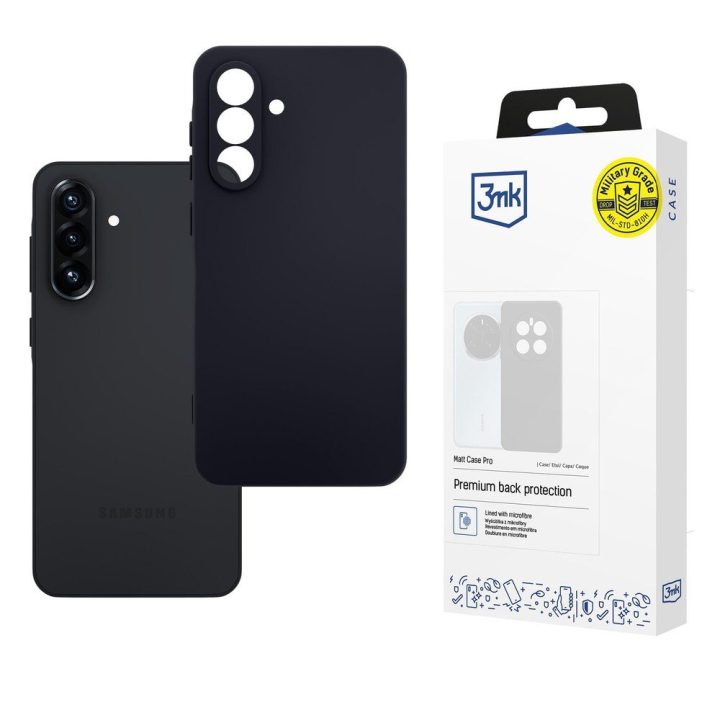 Telefono dėklas Samsung Galaxy A56 3mk Matt Case Pro, matinis juodas