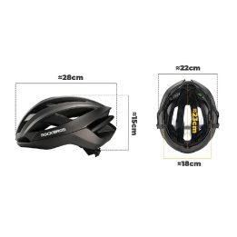 Dviračio šalmas Rockbros LK-69, juodas, 58–62 cm