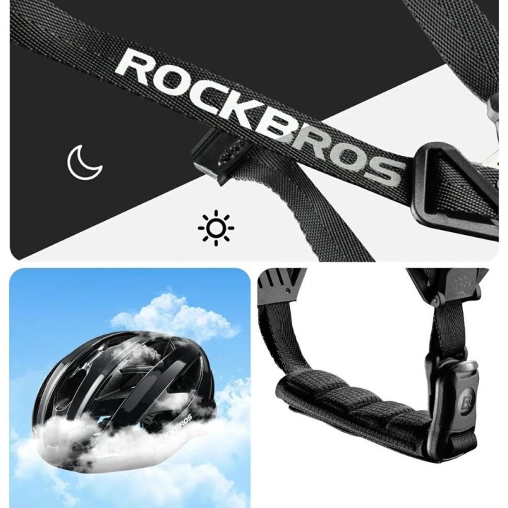 Dviračio šalmas Rockbros LK-69, juodas, 58–62 cm