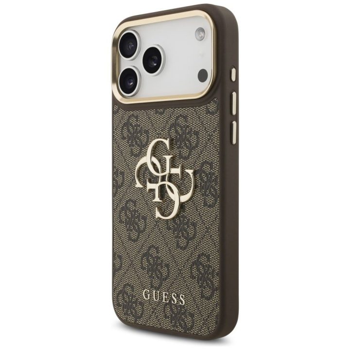 Guess 4G Big 4G Classic Logo Big Strap telefono dėklas iPhone 17 Pro Max, rudas