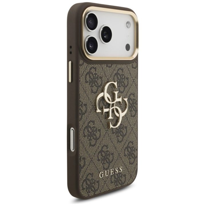 Guess 4G Big 4G Classic Logo Big Strap telefono dėklas iPhone 17 Pro Max, rudas