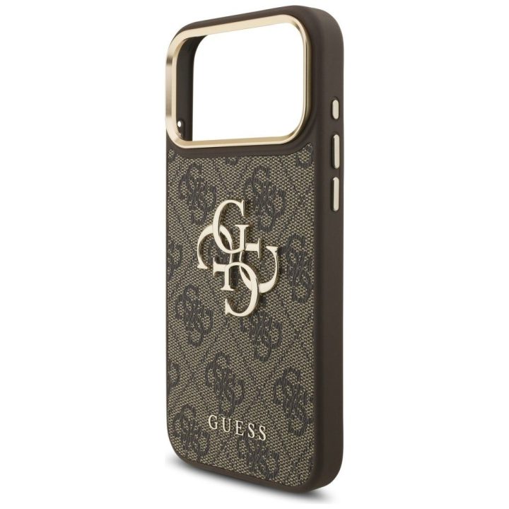 Guess 4G Big 4G Classic Logo Big Strap telefono dėklas iPhone 17 Pro Max, rudas