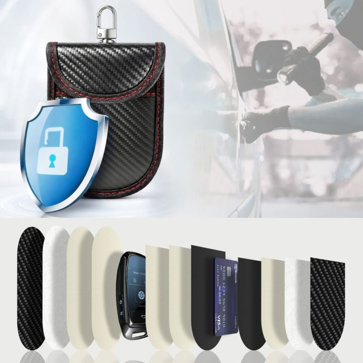 Apsauginis RFID dėklas automobilių raktams Tech-Protect KLR100, juodas ir raudonas
