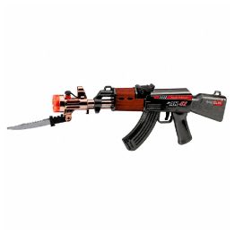 Žaislinis AK-47 šautuvas su šviesomis, garsais ir dūmų efektu
