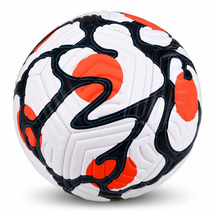 Baltas ir oranžinis žaislinis futbolo kamuolys, 5 dydis, 22 cm