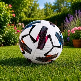 Baltas treniruočių futbolo kamuolys, 5 dydis, 22 cm