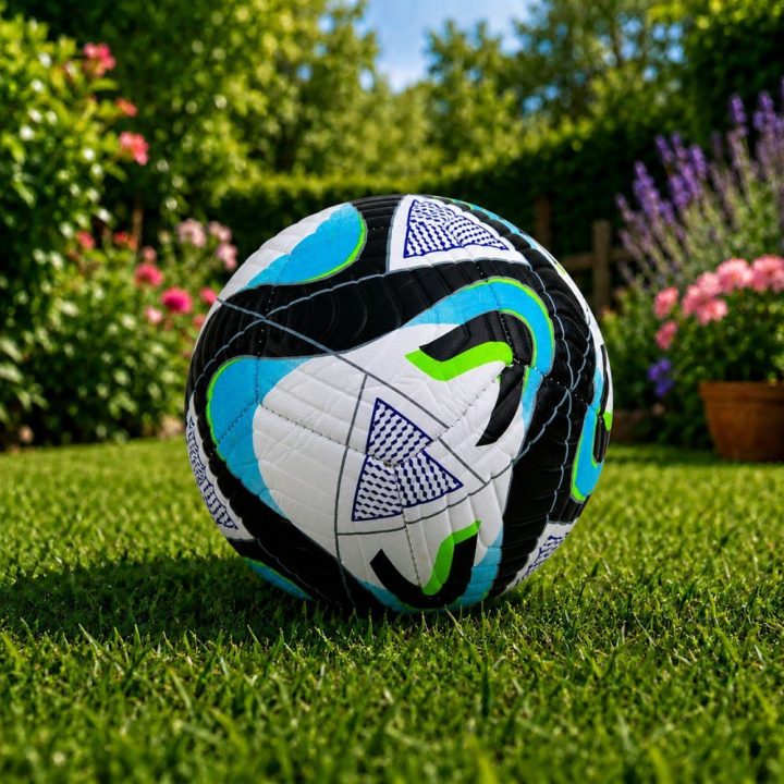 Mėlynas žaislinis futbolo kamuolys treniruotėms, 5 dydis