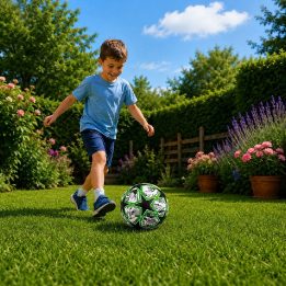 Žalias žaislinis futbolo kamuolys treniruotėms, 5 dydis