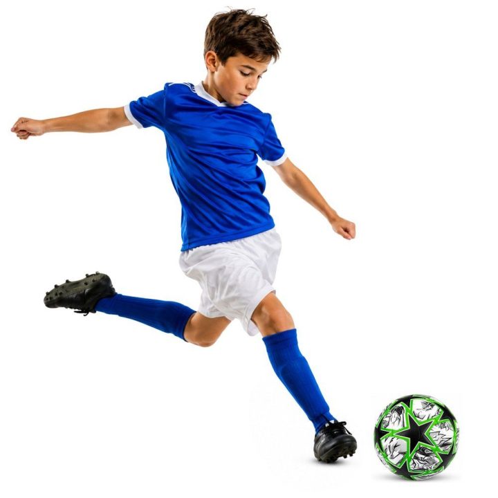 Žalias žaislinis futbolo kamuolys treniruotėms, 5 dydis