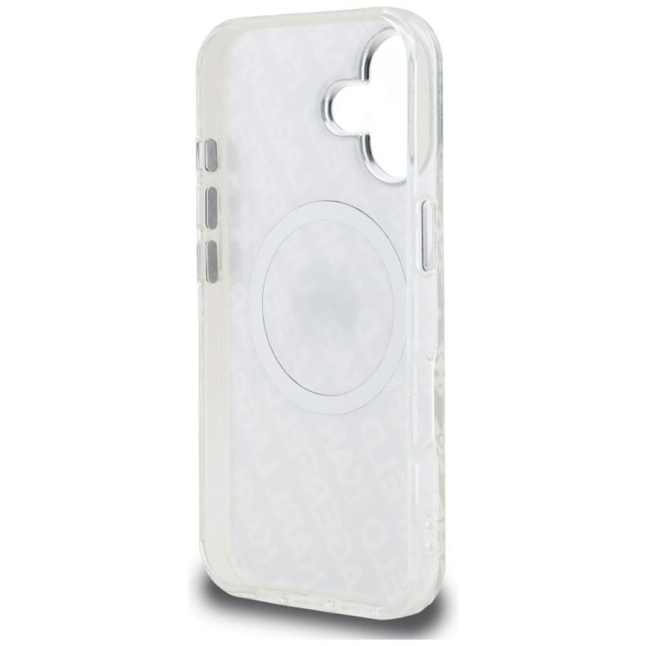 Telefono dėklas iPhone 16 Karl Lagerfeld IML Karl Head Logo MagSafe, pilkas