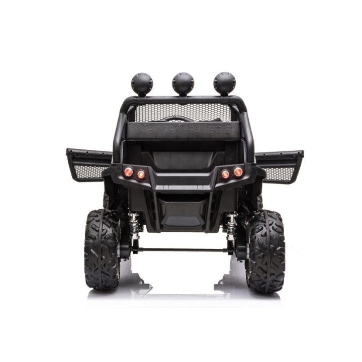 Juodas akumuliatorinis automobilis Mercedes Unimog S 4x45W