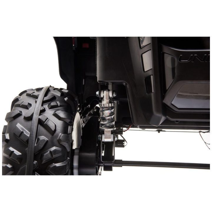 Raudonas akumuliatorinis automobilis Mercedes Unimog S