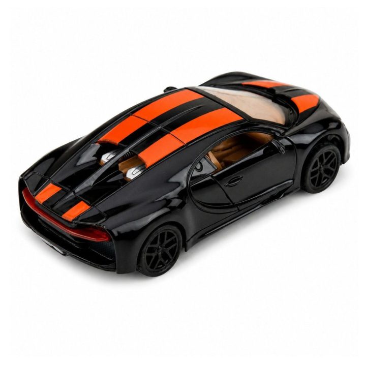 Juodas žaislinis sportinis automobilis 1:32 su šviesomis ir garsais