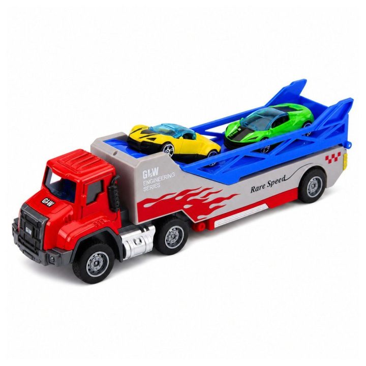 Žaislinis vilkikas su transporteriu ir paleidimo rampa