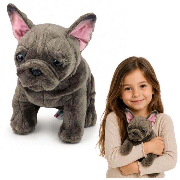 Rudas pliušinis prancūzų buldogas 22 cm