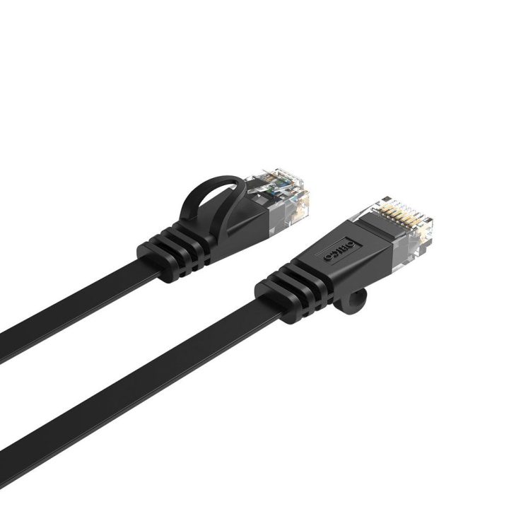 Plokščias tinklo kabelis Orico PUG-C6B CAT6 RJ45 8 m, juodas