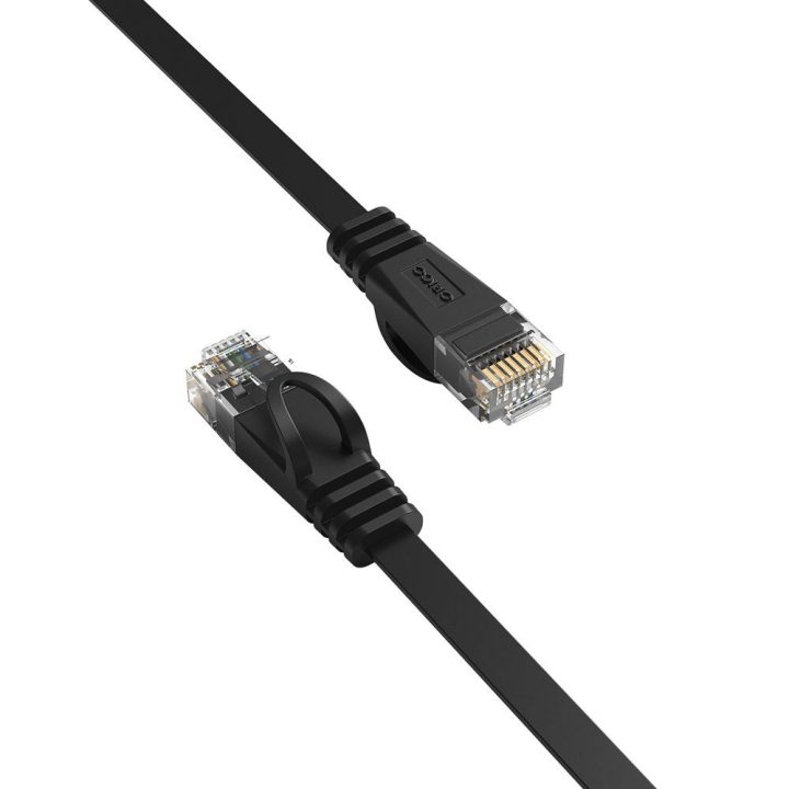 Plokščias tinklo kabelis Orico PUG-C6B CAT6 RJ45 8 m, juodas