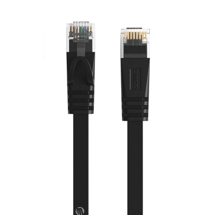Plokščias tinklo kabelis Orico PUG-C6B CAT6 RJ45 8 m, juodas