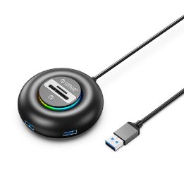 USB šakotuvas Orico YXR5-U3 4 prievadų, su SD ir microSD skaitytuvu, 1,8 m, juodas