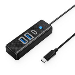 USB-C HUB su 2 × USB-A 3.0 ir USB-C 3.0 Orico PWC2U-C3, 1 m, juodas