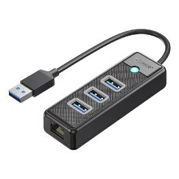 USB šakotuvas 4 prievadų Orico PW3UR25-U3, 3 × USB-A 3.0 ir RJ45 2,5G Ethernet, juodas