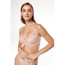 Pusiau pakietinta nėriniuota liemenėlė Gorteks Claudia, smėlio spalvos