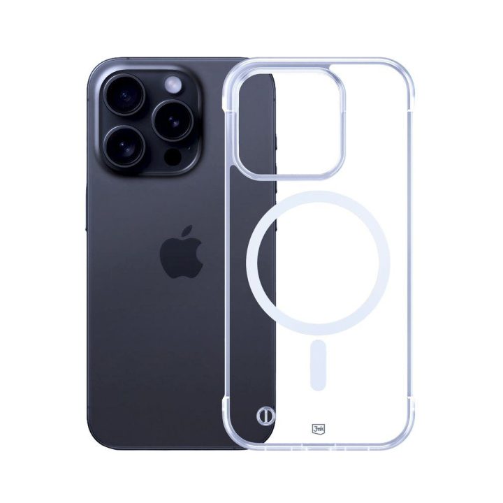 Telefono dėklas iPhone 16 Pro 3mk Just20g MagCase, skaidrus