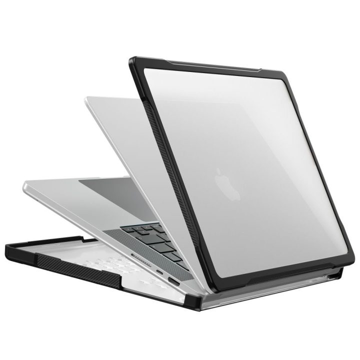 Tech-Protect Velar dėklas MacBook Pro 14" 2021–2026, skaidriai juodas