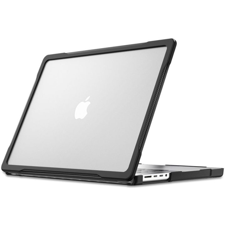 Tech-Protect Velar dėklas MacBook Pro 14" 2021–2026, skaidriai juodas