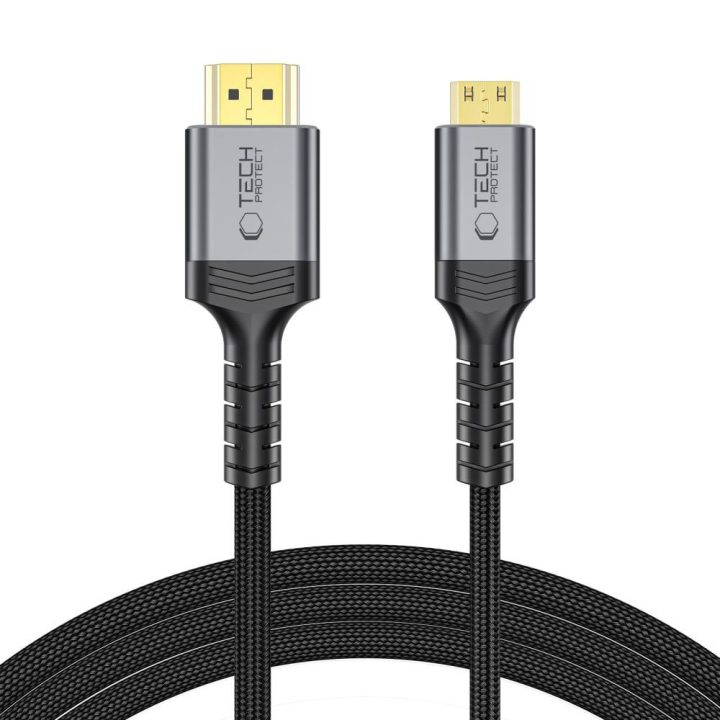 Mini HDMI į HDMI 2.1 laidas Tech-Protect UltraBoost Mini 200 cm, juodas