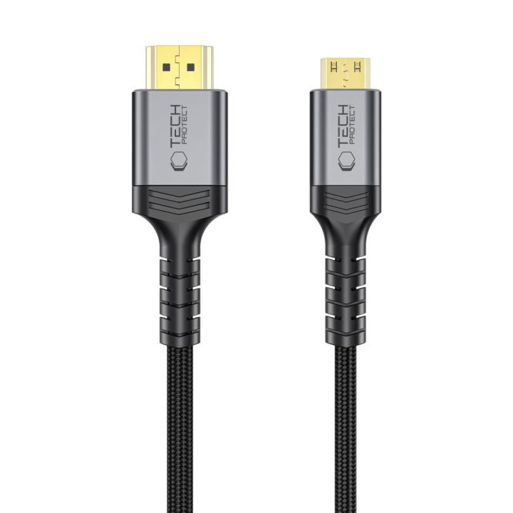 Mini HDMI į HDMI 2.1 laidas Tech-Protect UltraBoost Mini 200 cm, juodas