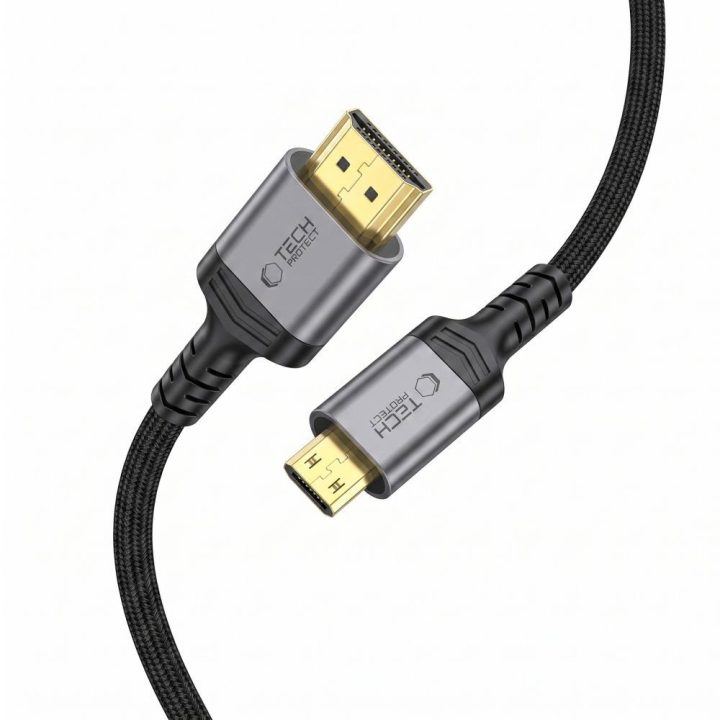 Mini HDMI į HDMI 2.1 laidas Tech-Protect UltraBoost Mini 200 cm, juodas