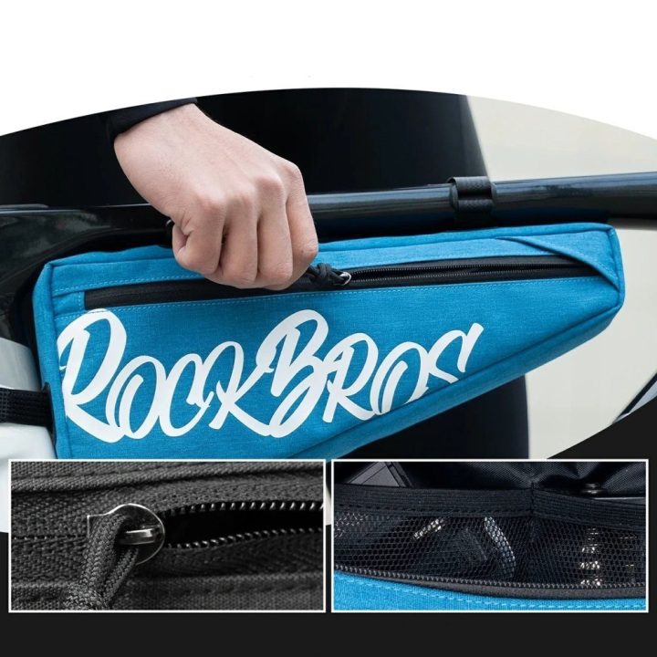 Dviračio trikampė rėmo tašė Rockbros G008 Flash Journey XL 1,9 l, mėlyna