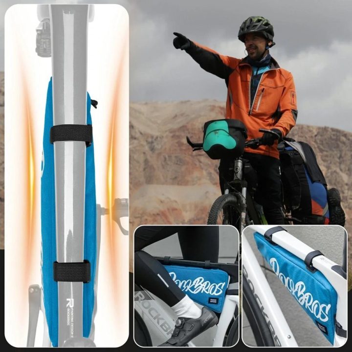 Dviračio trikampė rėmo tašė Rockbros G008 Flash Journey XL 1,9 l, mėlyna