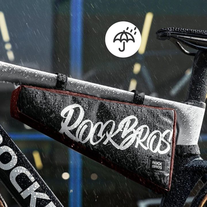 Dviračio trikampė rėmo krepšys Rockbros G008 Flash Journey XL 1,9 l, juodas / raudonas