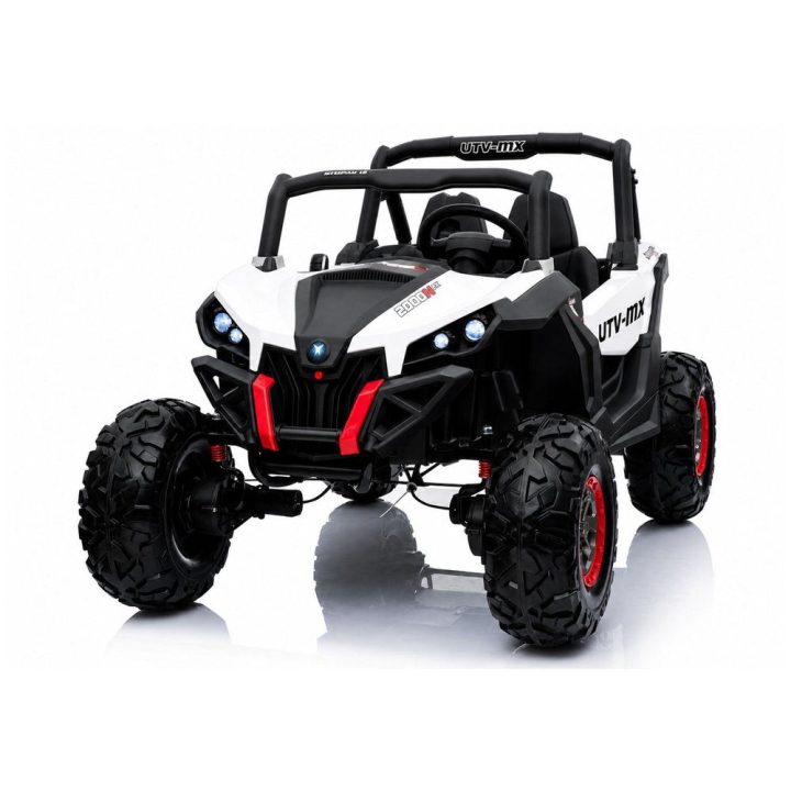 Baltas akumuliatorinis visureigis Jeep XMX vaikams