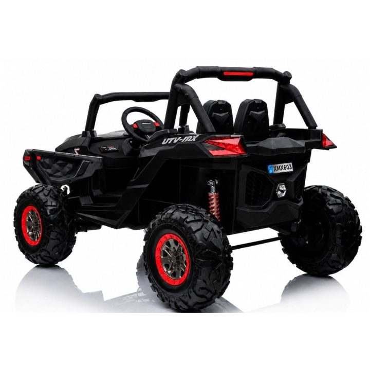 Juodas akumuliatorinis automobilis Jeep XMX603 su MP3