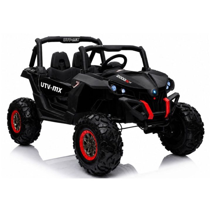 Juodas akumuliatorinis automobilis Jeep XMX603 su MP3