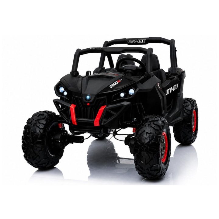 Juodas akumuliatorinis automobilis Jeep XMX603 su MP3
